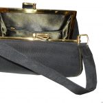 Small black grosgrain framed handbag