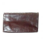 Retro brown snakeskin and leather clutch bag