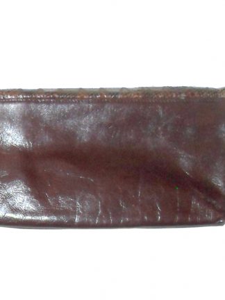 Retro brown snakeskin and leather clutch bag