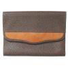Brown grained leather Italian wallet