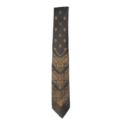 Hardy Amies 1960s silk tie in a dark brown and copper design