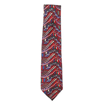 Missoni Italy silk print tie in red blue green and white