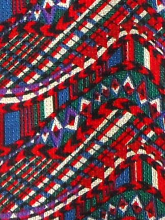 Missoni Italy silk print tie in red blue green and white