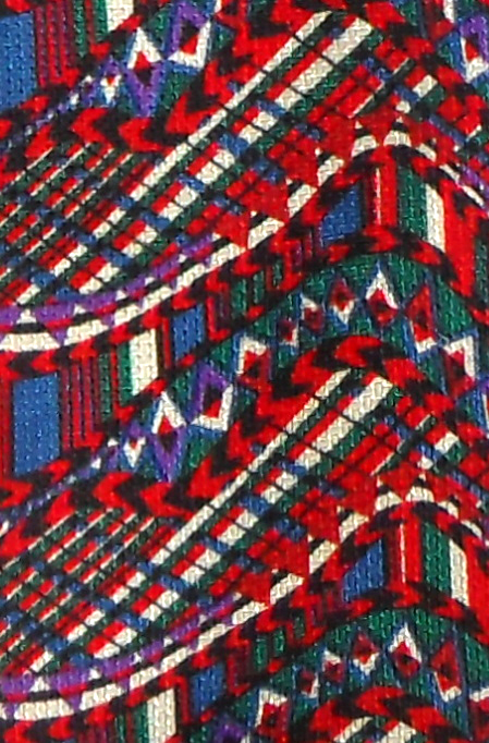 Missoni Italy silk print tie in red blue green and white