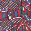 Missoni Italy silk print tie in red blue green and white