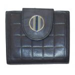 Vintage Rolfs blue cowhide leather framed purse