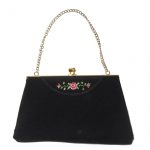 Dalawear England vintage black fabric framed evening bag