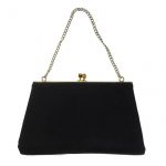 Dalawear England vintage black fabric framed evening bag