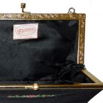 Dalawear England vintage black fabric framed evening bag