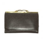 Brown grained calf leather purse