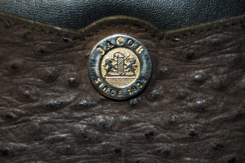 Jacob black ostrich and leather purse wallet