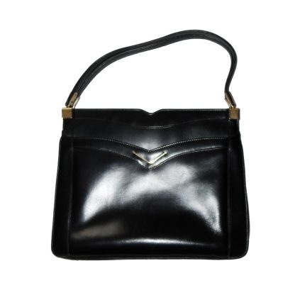 Vintage Dunhill black leather handbag