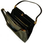 Vintage Dunhill black leather handbag