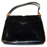 Vintage Dunhill black leather handbag