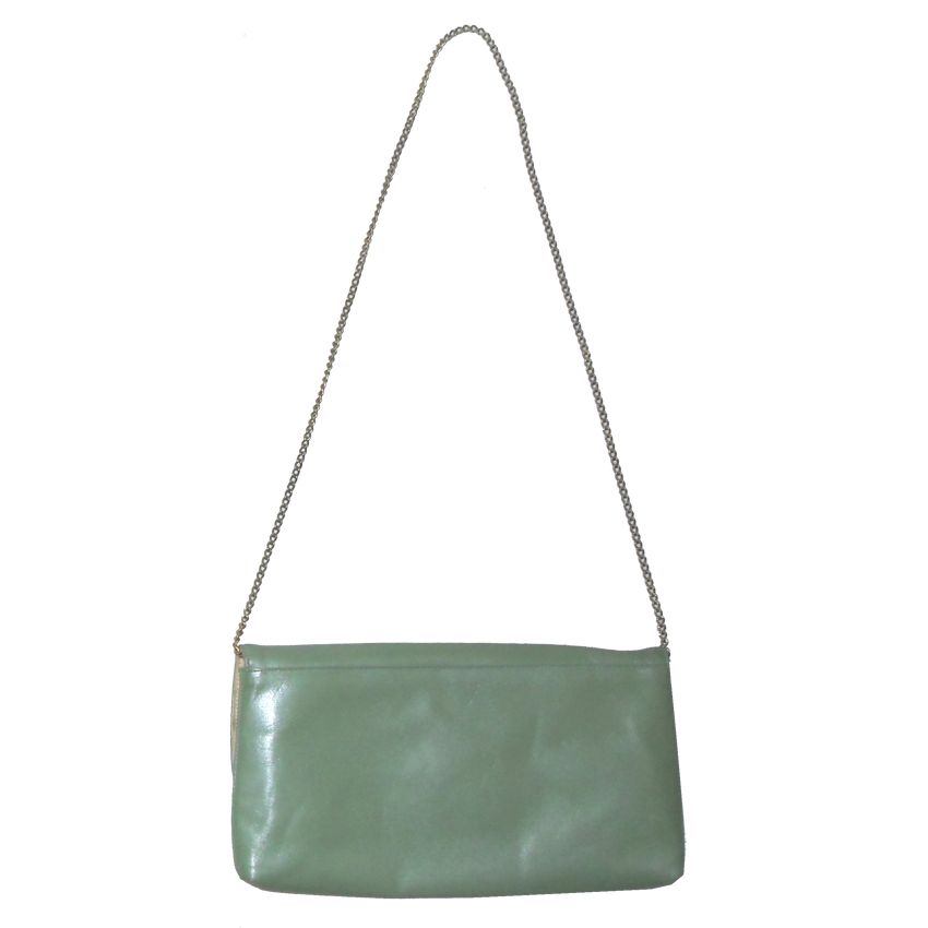Vintage Elgee England green leather bag