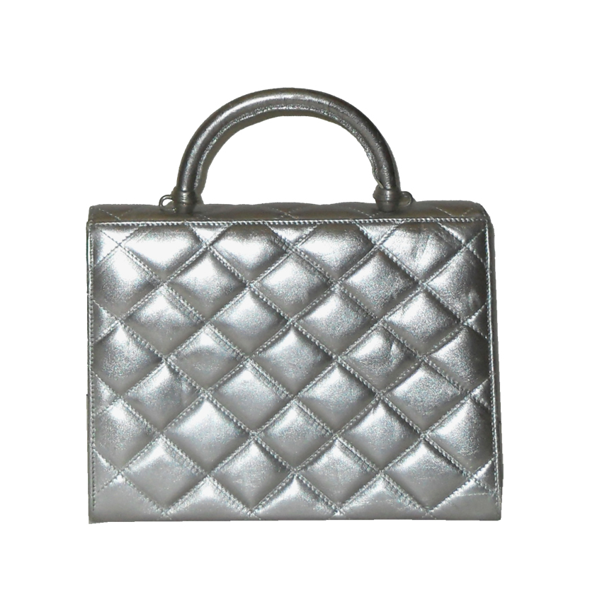 Nouchka Italy Silver Quilt Design Handbag - Lalita