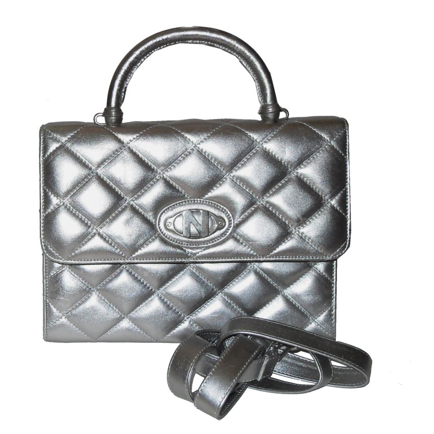 Nouchka Italy silver quilted handbag