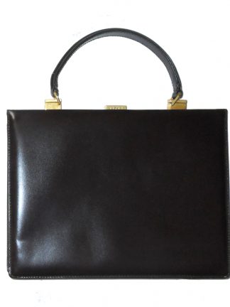 Cosci hand made in Italy dark brown leather framed handbag
