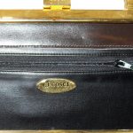Cosci hand made in Italy dark brown leather framed handbag