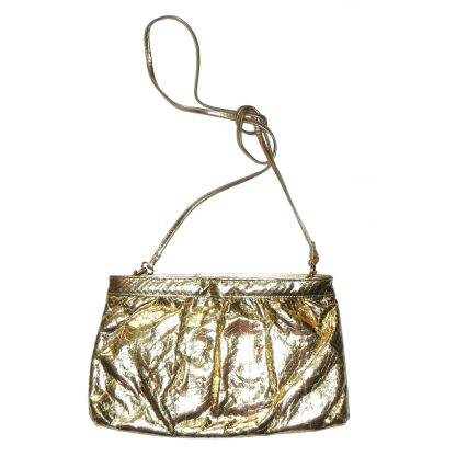 Saks Fifth Avenue gold snakeskin bag