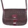 Louis Feraud Paris burgundy fabric shoulder bag with black leather lining