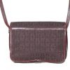 Louis Feraud Paris burgundy fabric shoulder bag with black leather lining