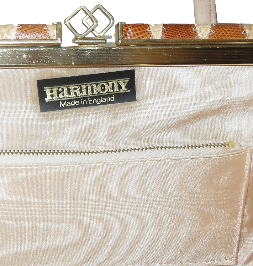 Vintage Harmon handbag with snakeskin trim