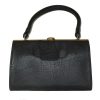 Maclaren black textured vinyl framed handbag