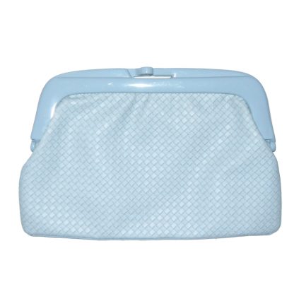 Retro pale blue clutch bag made in Italy