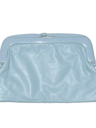 Retro pale blue clutch bag made in Italy