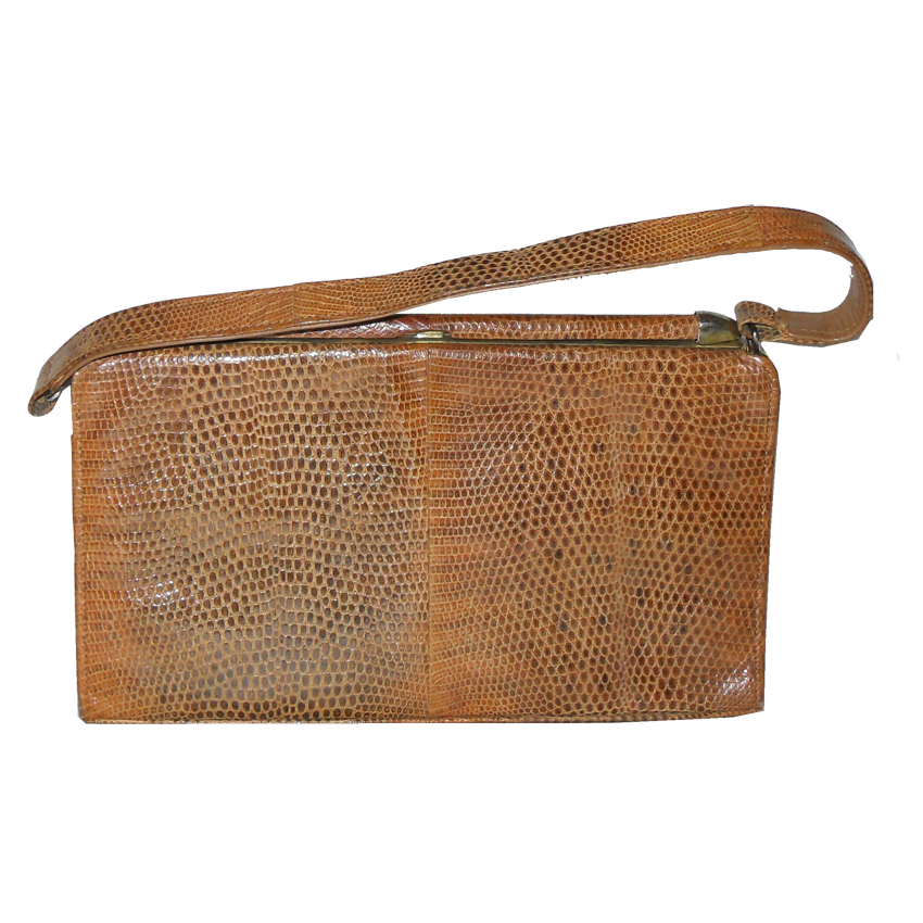 Linslade London lizard skin framed handbag