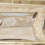 1960s cream croc handbag with chain handles