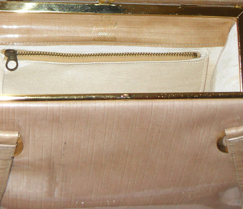 Vintage Holmes of Norwich light brown framed handbag