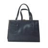 Large navy blue framed handbag