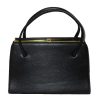 Maclaren large black vinyl framed handbag