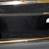 Maclaren large black vinyl framed handbag