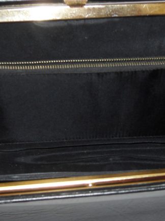 Maclaren large black vinyl framed handbag
