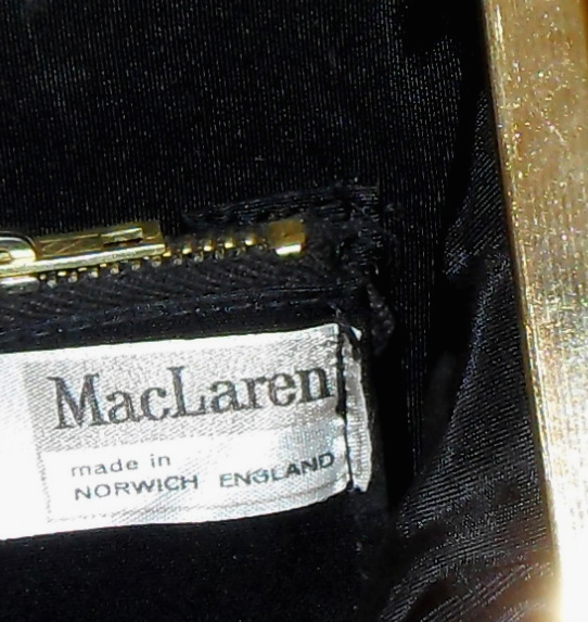 Maclaren large black vinyl framed handbag