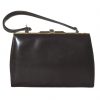 Vintage Middx dark brown leather framed handbag