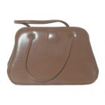 Soft brown framed handbag, made in England