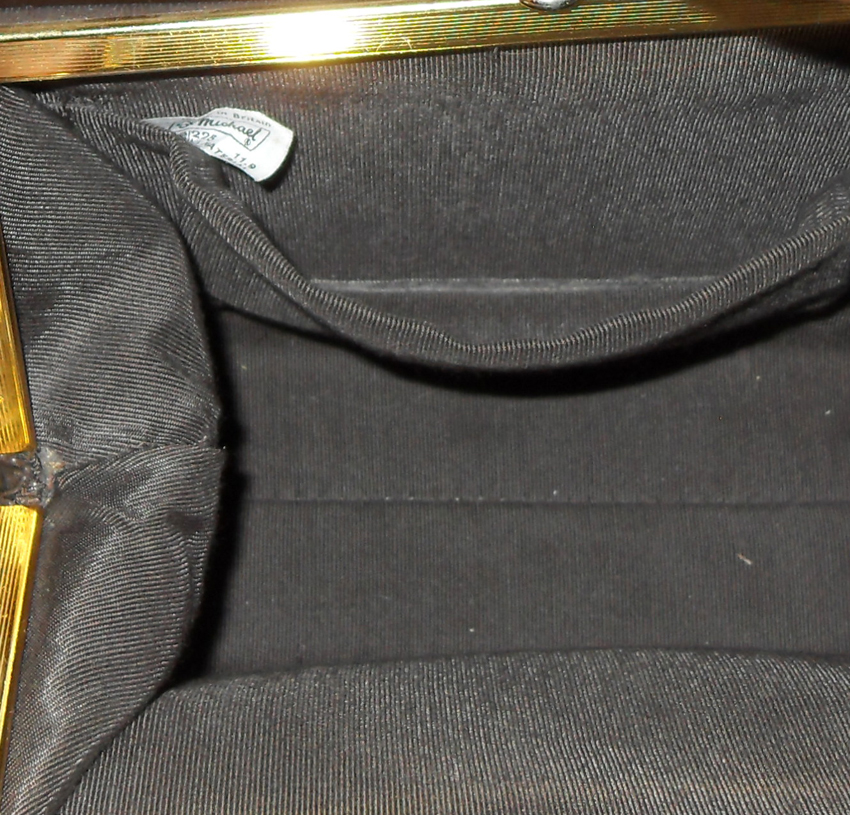 Vintage St Michael textured brown vinyl framed handbag