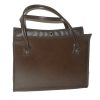 Vintage St Michael textured brown vinyl framed handbag