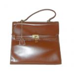 Retro Jane Shilton brown leather handbag