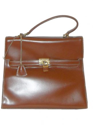 Retro Jane Shilton brown leather handbag