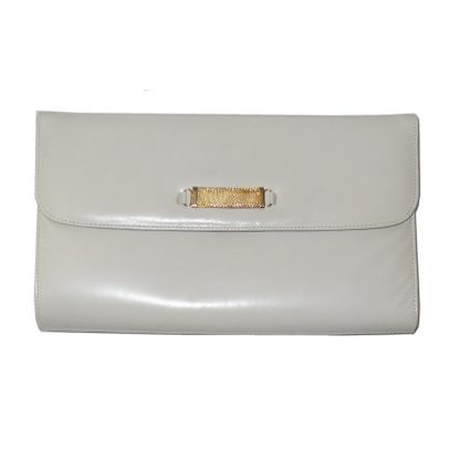 Retro Bally cream clutch bag