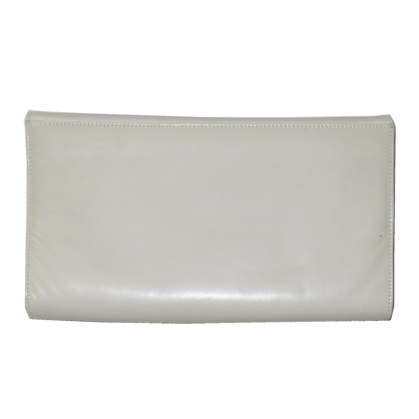 Retro Bally cream clutch bag
