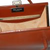 Brown leather framed handbag
