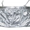 Saks of Fifth Avenue silver snakeskin shoulder clutch bag