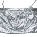 Saks of Fifth Avenue silver snakeskin shoulder clutch bag
