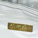 Saks of Fifth Avenue silver snakeskin shoulder clutch bag